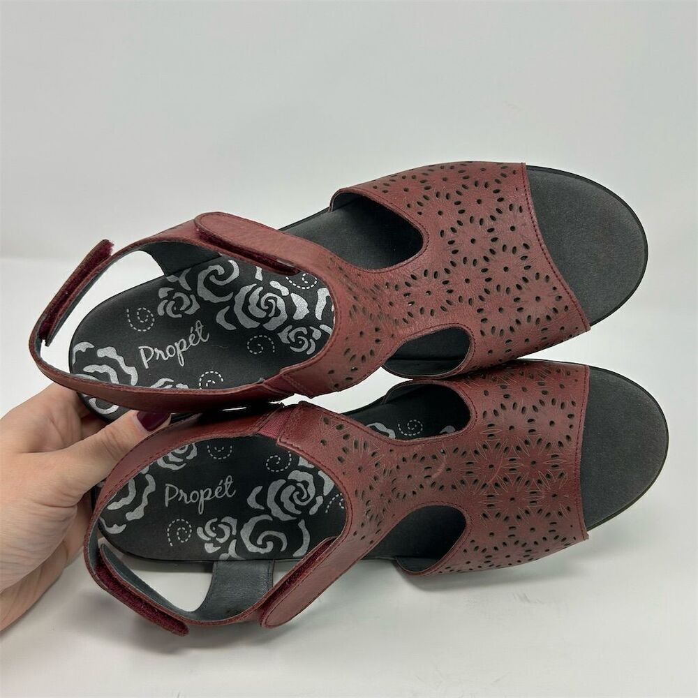 Propet Winnie Red Slingback Sandals Size 11 X2E (Extra Wide) Casual Comfort - Picture 9 of 13